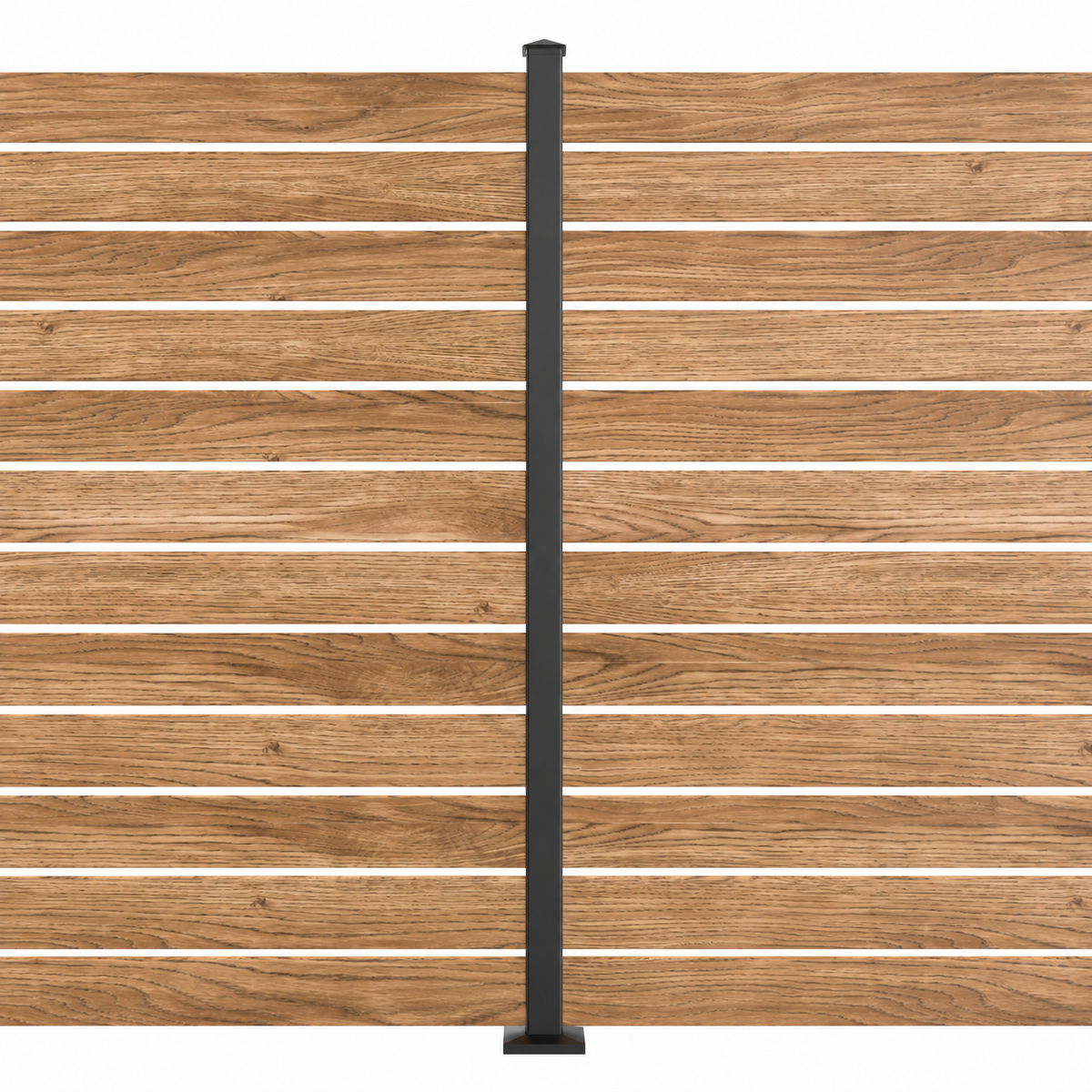 SENMIT Aluminum Privacy Fence Post Kit, 6 ft., Matte Black