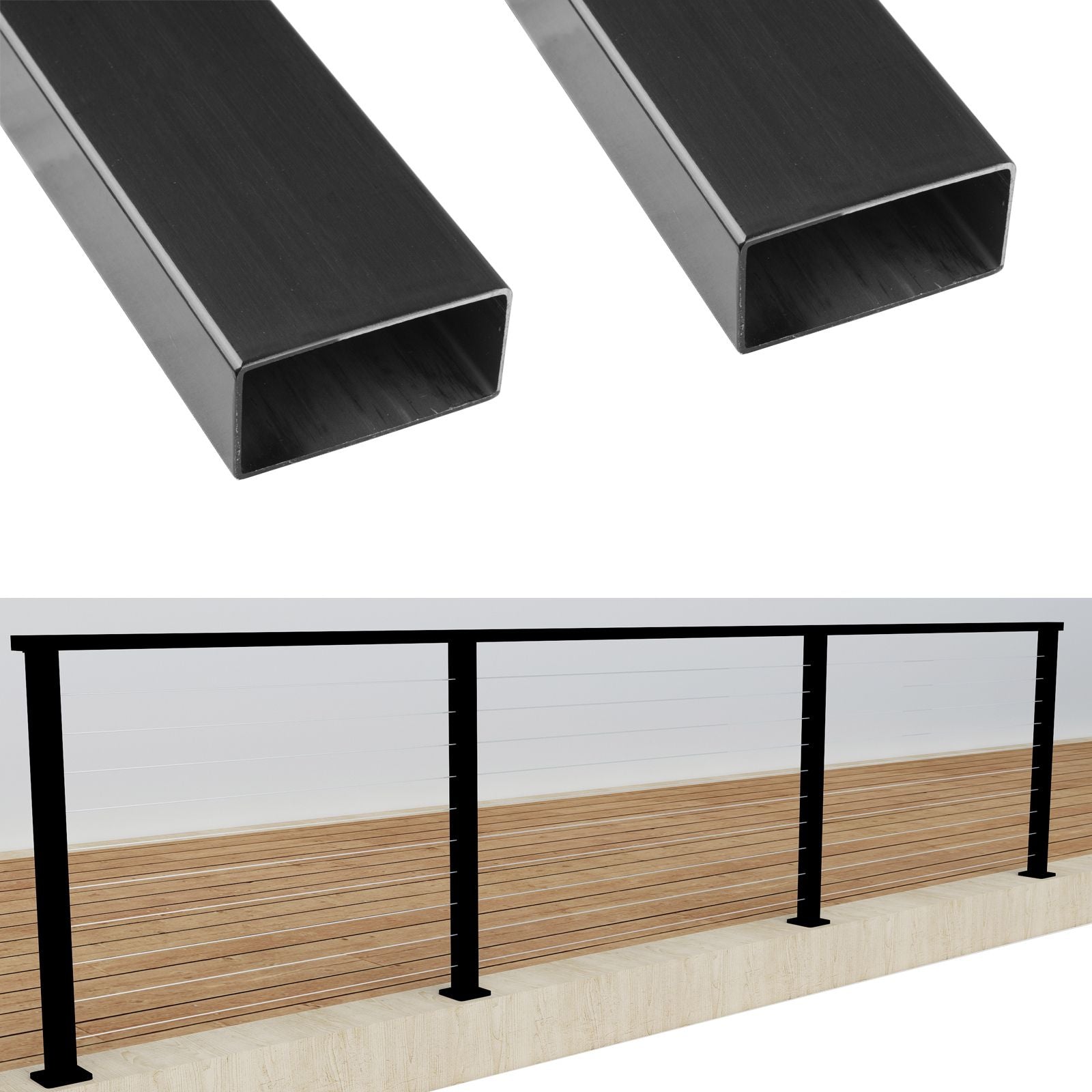 Stainless Steel Cable Railing Top Railing – Senmit