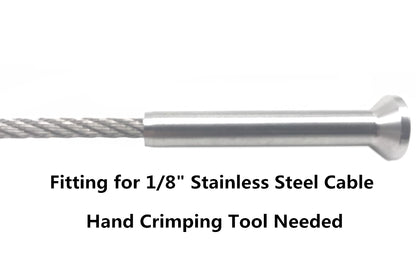 Senmit Stainless Steel Hand-Crimp Stemball Swages for 1/8" Cable Railing Wood Post and Metal Post T316 Marine Grade - 10 Pack - Senmit 