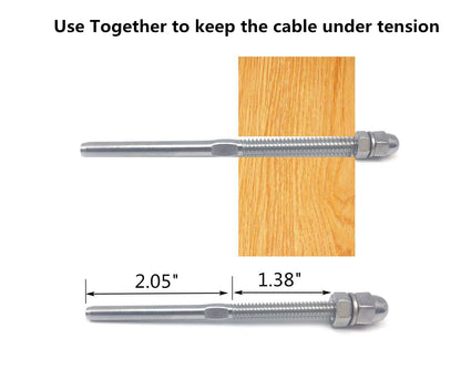 Senmit Stainless Steel Hand-Crimp Stemball Swages for 1/8" Cable Railing Wood Post and Metal Post T316 Marine Grade - 10 Pack - Senmit 