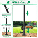 String Light Pole Stand for Deck, 10 Ft. Heavy Duty Outdoor Metal Poles with Hooks & Eye Bolts 2 Pack