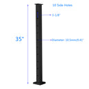 Senmit Surface Mount  Cable Railing Post - Stainless Steel 2”x2” Square  Flat top Matte Black-SP02