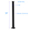 Senmit Surface Mount  Cable Railing Post - Stainless Steel 2”x2” Square  Flat top Matte Black-SP02