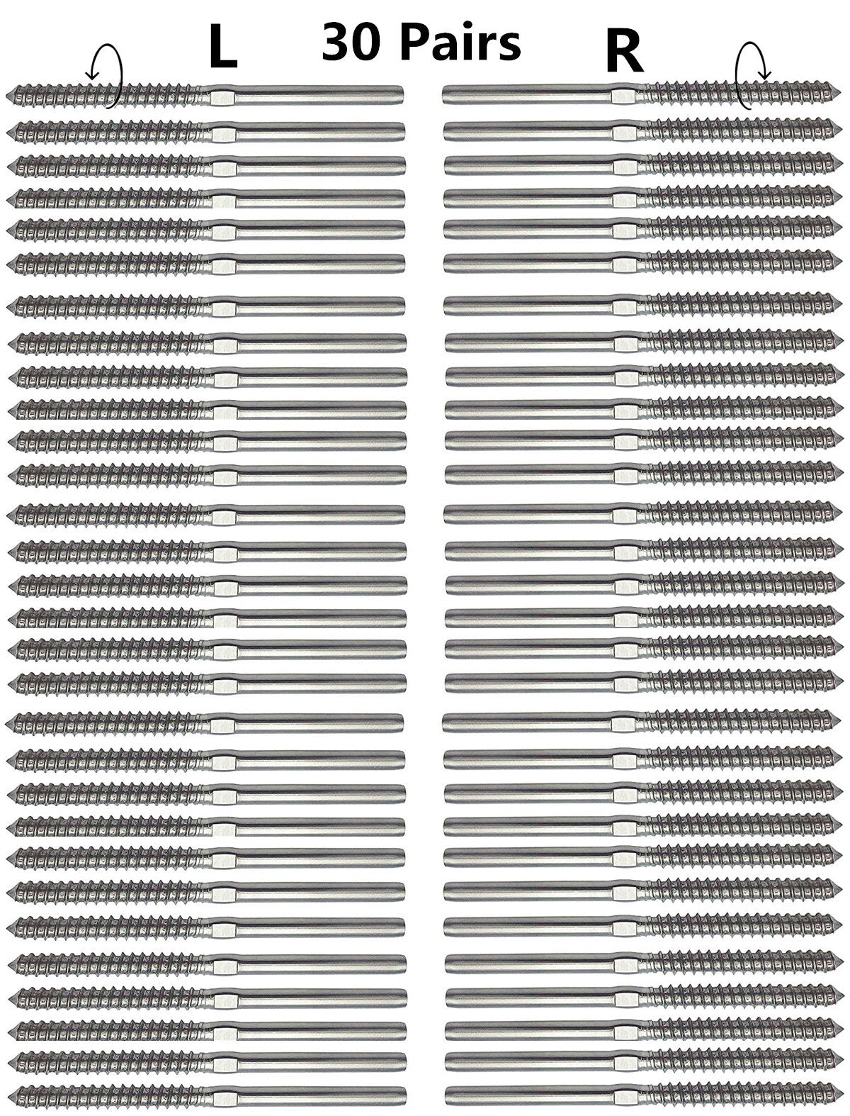 T316 Stainless Steel Lag Stud Hand Swage Left-Right Cable Railing Fitting For 1/8" Cable – Wfyb MC.ZY