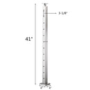 Senmit Surface Mount  Cable Railing Post - Stainless Steel 2”x2” Square  Flat top Brushed Finish-SP01