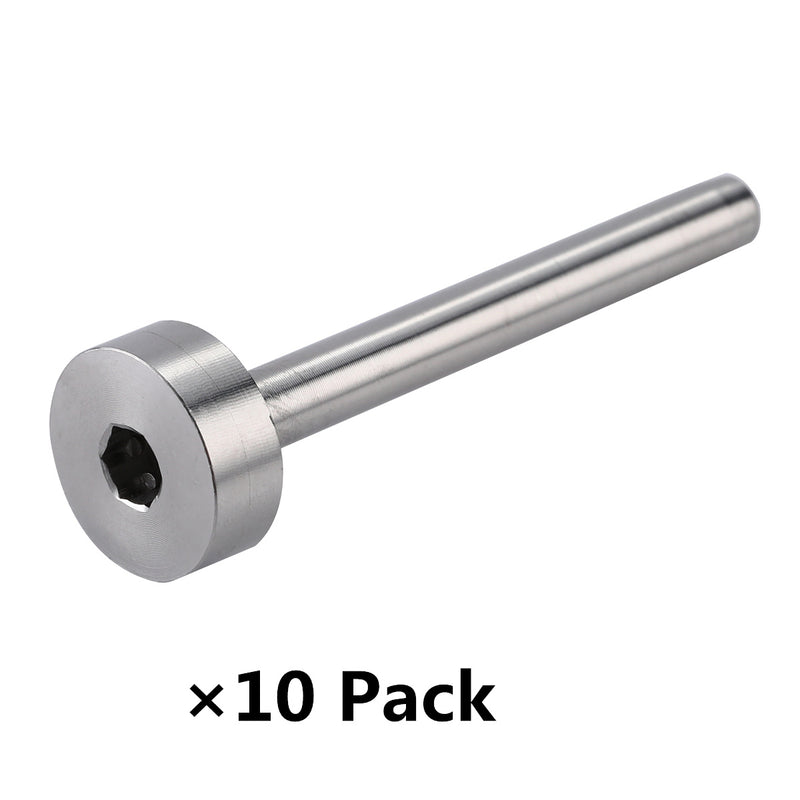 Senmit Invisible Stud & Stud Receiver for 1/8" Cable Deck Railing, Threaded End Fitting Stainless Steel Included 316 Marine Grade Dome Swage Dead End, Set up 10 Runs - Senmit 