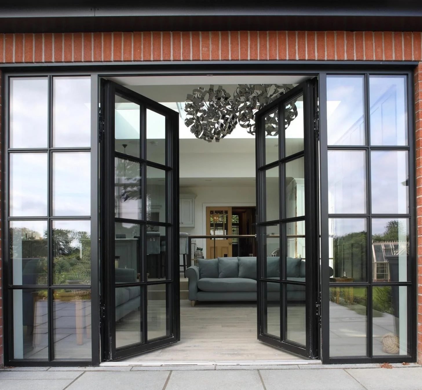French-style slim steel doors