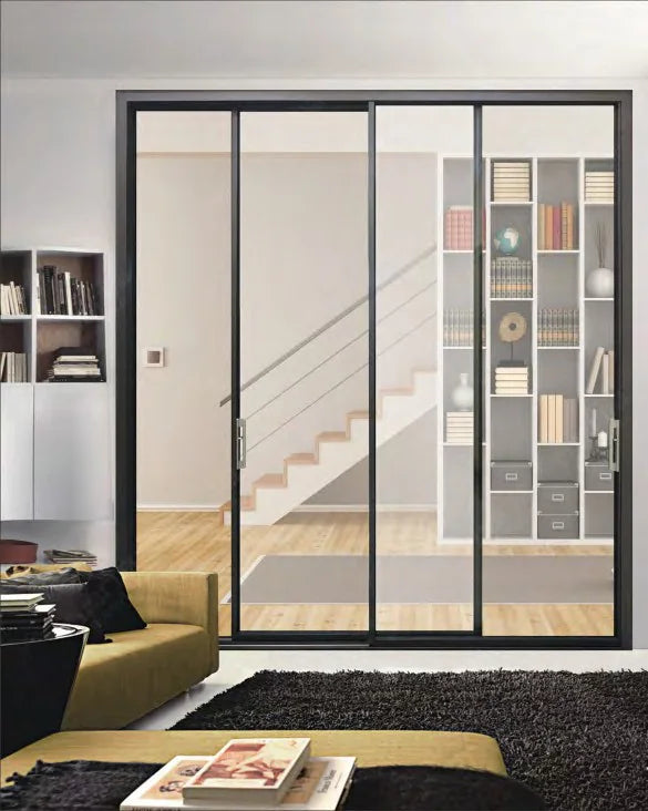 Slim aluminum framed door