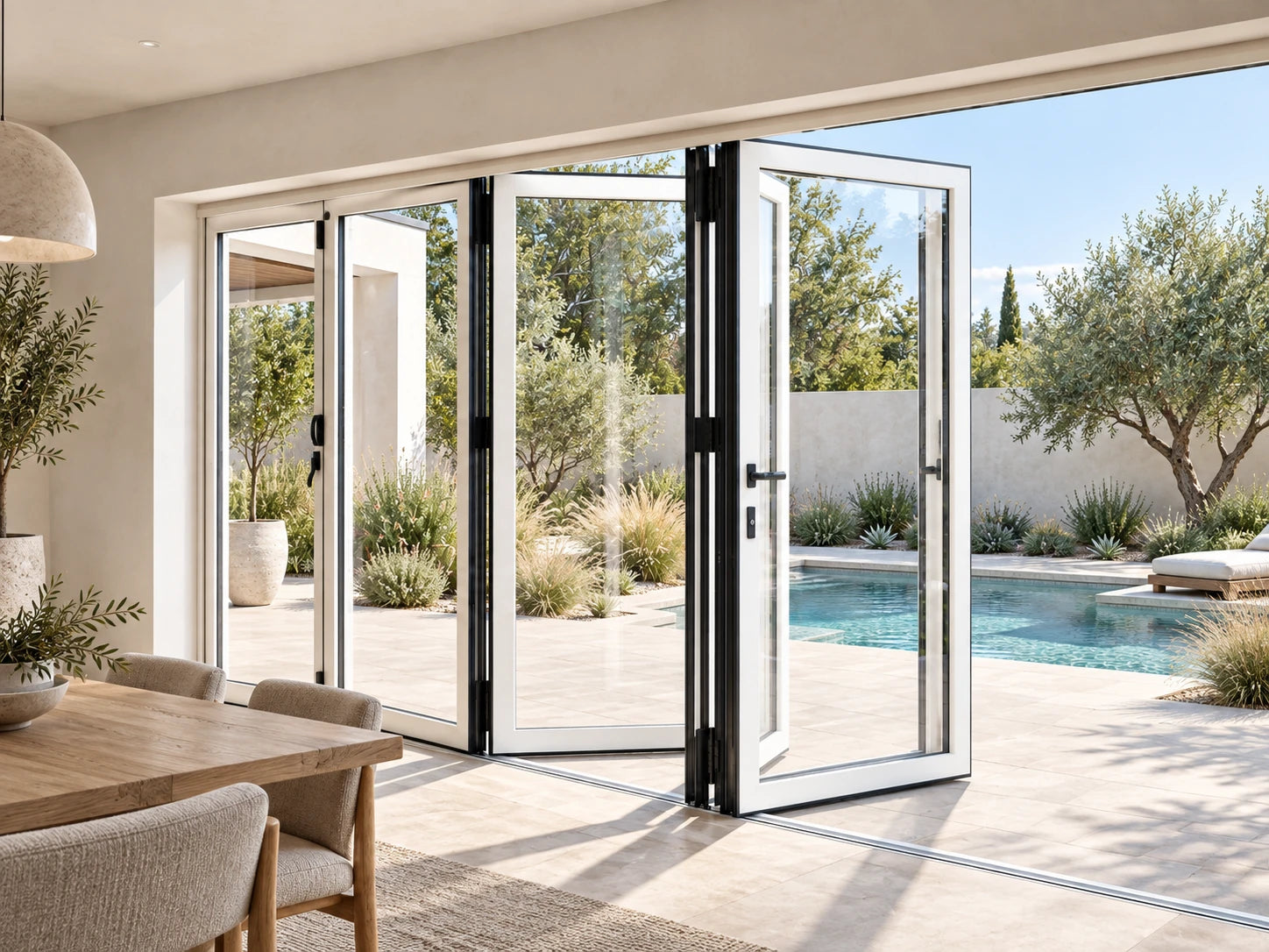 Large custom aluminum bi-fold doors